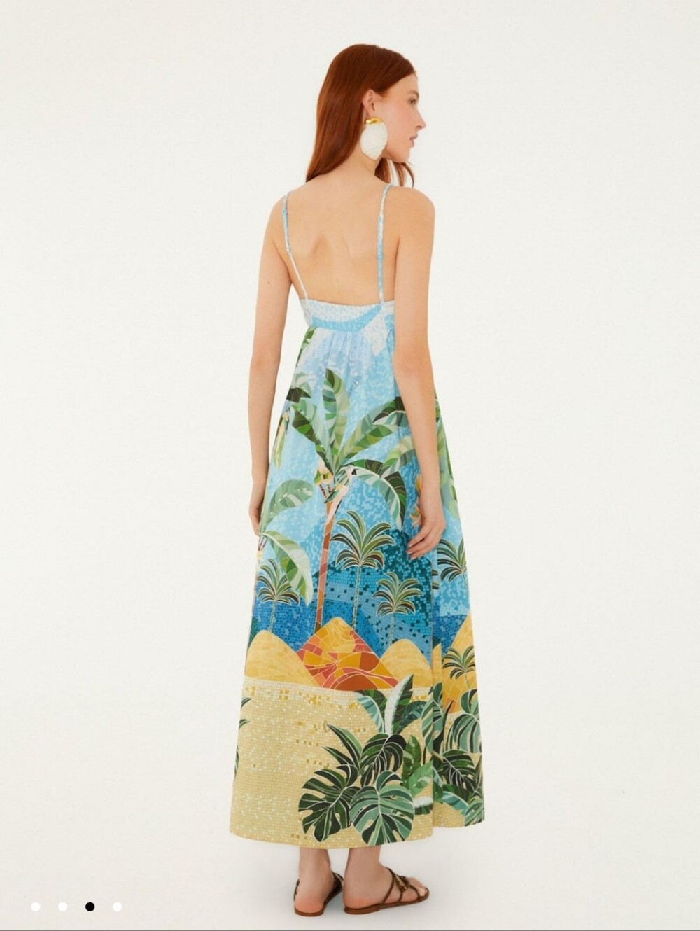 Farm Rio Multicolor Rio Mosaic Sweetheart Neck Maxidress - Picture 3 of 5